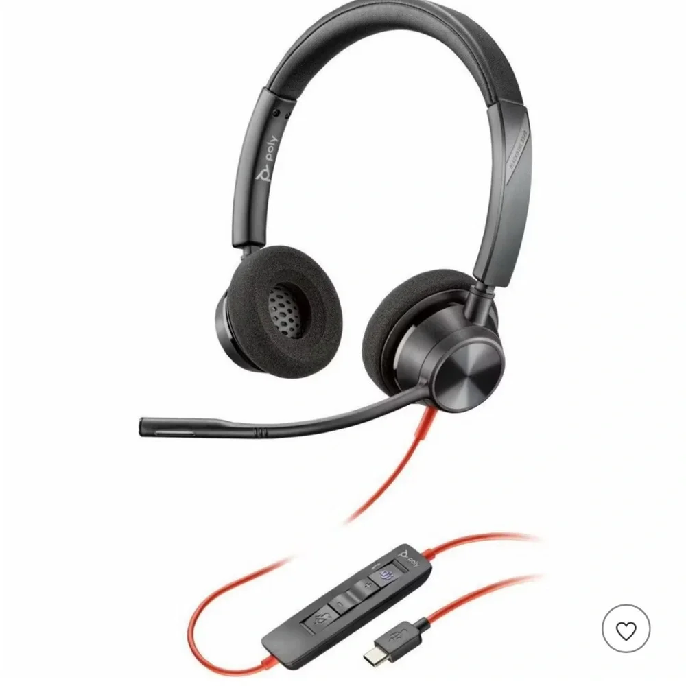 Poly Black and Red Wired Headset